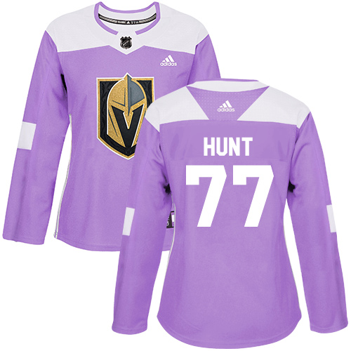 Adidas Golden Knights #77 Brad Hunt Purple Authentic Fights Cancer Women's Stitched NHL Jersey
